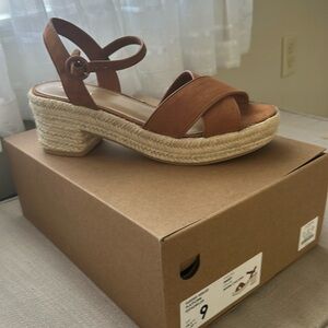 J. Crew Brown Espadrille Platform Sandals